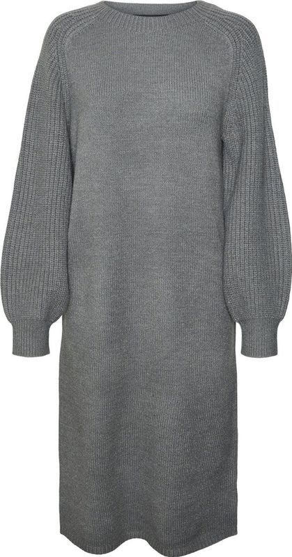 Vmenya - Midi-jurk - Gebreide Jurk - Knielengte - Lange Mouwen