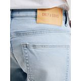 Onsply - Mid Waist Regular Fit Shorts - Denim - Gebleekt - Voorzakken Achterzakken
