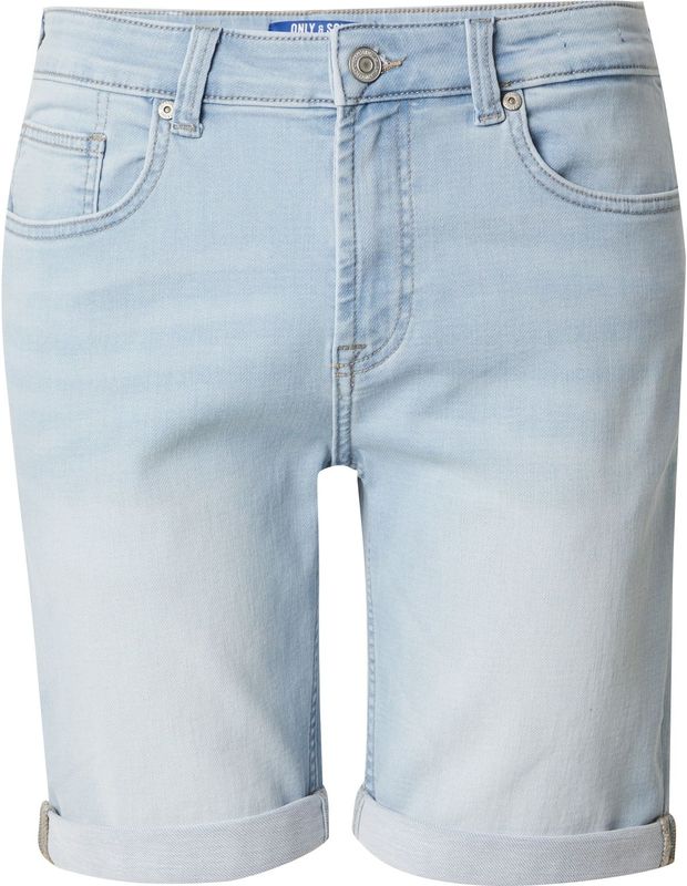 Onsply - Mid Waist Regular Fit Shorts - Denim - Gebleekt - Voorzakken Achterzakken