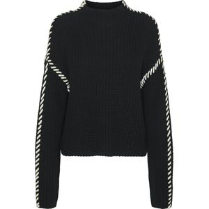 Vero Moda Trui Vmnewcream Ls Funnelneck Pullover B 10313514 Black/birch Dames