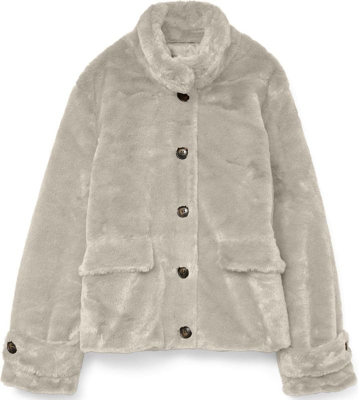 Vero Moda - Sonja Eva Fur Jacket - Faux Fur - Zwart - Leren Jas