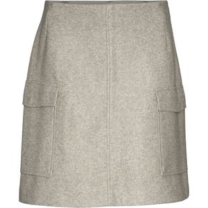 VERO MODA - Korte Rok - Mêlee Lichtbeige - Hoge Taille - Polyester