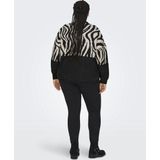 Only Carmakoma Carjade Animal o-Neck Knt Noos Dames Trui - Pirate Black Whitecap Gray