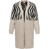 Only Carmakoma Carjade Zebra Cardigan Knt Noos Dames Vest - Whitecap Gray Pirate Black