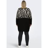 Only Carmakoma Carjade Animal Cardigan Knt Noos Dames Vest - Black Whtecap Gray