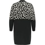 Only Carmakoma Carjade Animal Cardigan Knt Noos Dames Vest - Black Whtecap Gray
