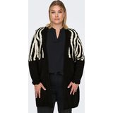 Only Carmakoma Carjade Animal Cardigan Knt Noos Dames Vest - Black Whtecap Gray