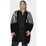 Only Carmakoma Carjade Animal Cardigan Knt Noos Dames Vest - Black Whtecap Gray