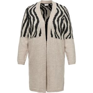 Only Carmakoma Carjade Zebra Cardigan Knt Noos Dames Vest - Whitecap Gray Pirate Black