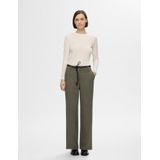 SELECTED - SLFRita - Pantalon - Olijfgroen - Wide Leg - Mid Waist
