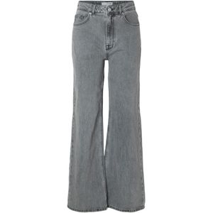 SELECTED WOMEN Slfalice Hw Wid Long Eloise Gre Jea Jeans Dames - Broek - Lichtgrijs - Maat 30