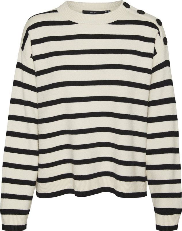 Vero Moda Vmsaba Ls o-Neck Button Pullover Ga Noos Dames Trui