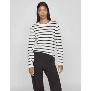Vila - White Alyssum/Black - Trui - Knitwear - Regular Fit
