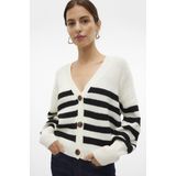 Vmlea - Gebreid Vest - V-Hals - Lange Mouwen - Ballonmouwen - Knoopsluiting