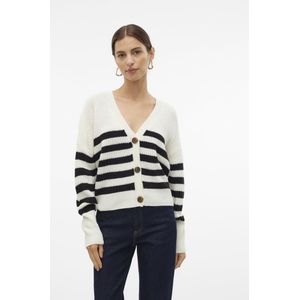 Vmlea - Gebreid Vest - V-Hals - Lange Mouwen - Ballonmouwen - Knoopsluiting