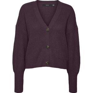 Vero Moda - Vmlea LS V-Neck Cuff Cardigan - Bordeaux - Damesvest