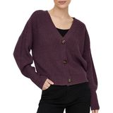 Vero Moda - Vmlea LS V-Neck Cuff Cardigan - Bordeaux - Damesvest