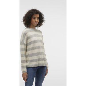 VERO MODA - Vmnatahlie Ls O-Neck Ga Noos - Pullover - Lichtgrijs Melange