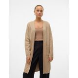 Vero Moda - Gebreid Vest - Zand - 50% Viscose 28% Polyester 22% Nylon