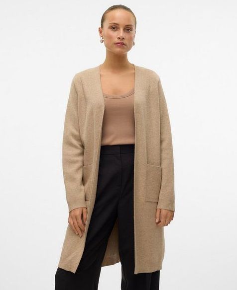 Vero Moda - Gebreid Vest - Zand - 50% Viscose 28% Polyester 22% Nylon