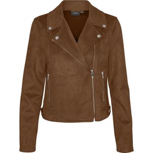 Vero Moda - Vmjose Short Faux Suede Jacket - Cognac - Polyester
