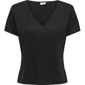 JDY - JDYDORA DODO V-Neck Glitter Top - Dames - Blouse - Zwart - Polyester