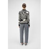 Object Trui Objray Knit Pullover Aop Noos 23040958 Black/sandshell Dames