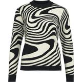 Object Trui Objray Knit Pullover Aop Noos 23040958 Black/sandshell Dames