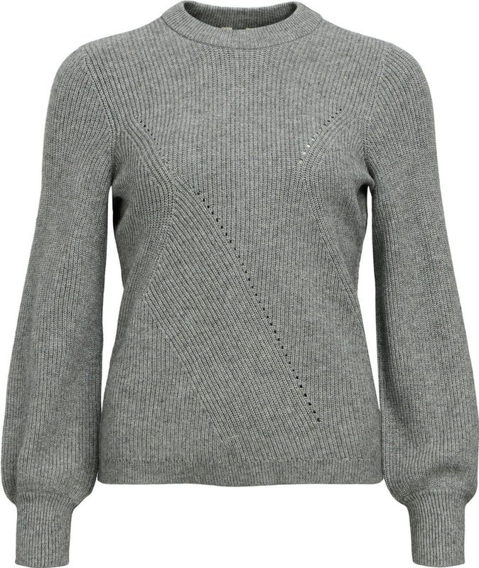 Object Objditte Re Knit Pullover Truien & vesten Dames - Sweater - Hoodie - Vest- Grijs