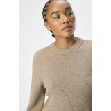 Object Trui Objditte Re Knit Pullover Noos 23044621 Desert Taupe/melange Dames