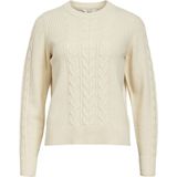 Object Objdoris Re Ls Knit Pullover Truien & vesten Dames - Sweater - Hoodie - Vest- Wit