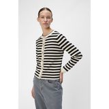 Object Vest Objester Sli Knit Cardigan Noos 23044627 Sandshell/black Dames