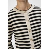 Object Vest Objester Sli Knit Cardigan Noos 23044627 Sandshell/black Dames