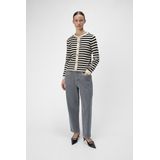 Object Vest Objester Sli Knit Cardigan Noos 23044627 Sandshell/black Dames