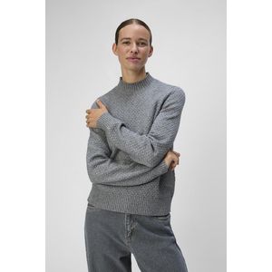 Object Damestrui met hoge hals, Medium grijs (grey melange), M