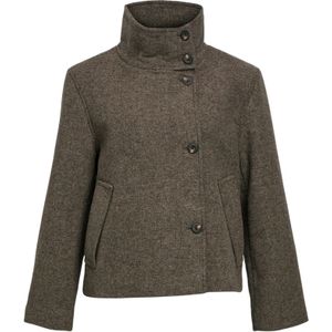 OBJECT - Winterjas - Bruin - Dames - Lange Mouwen - Geweven Stof