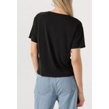 OBJECT - OBJAnnie - T-shirt - Zwart - TENCEL™ Modal, V-hals, Kwartmouw