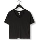 OBJECT - OBJAnnie - T-shirt - Zwart - TENCEL™ Modal, V-hals, Kwartmouw