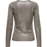 ONLMIRINDA L/S O-Neck TOP JRS, Humus/Detail: melange + Silver Metallic, M