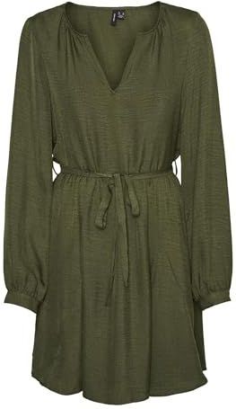 Jurk - VMMeloney - Effen - Gerecycled Materiaal - Kort/mini - Lange Mouw