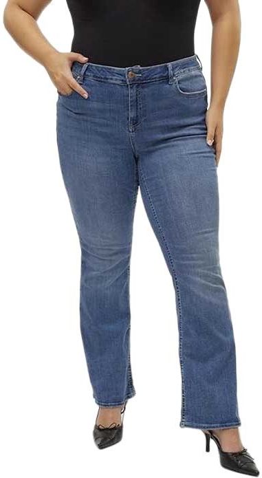 Flared Fit Jeans - Blauw - 69% Katoen - Curve