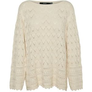 VERO MODA CURVE Vmclua Ls Boatneck Cur Noos Pullover voor dames, berk, 42/44
