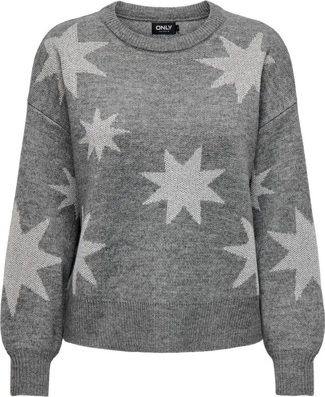 Only - Onlrosie - Trui - Grijs - Glitter Dessin