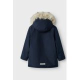 Winterjassen - Dark Sapphire - Met Capuchon - Afneembaar Imitatiebont