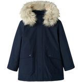 Winterjassen - Dark Sapphire - Met Capuchon - Afneembaar Imitatiebont