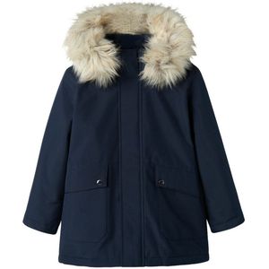 Winterjassen - Dark Sapphire - Met Capuchon - Afneembaar Imitatiebont