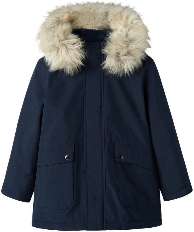 Winterjassen - Dark Sapphire - Met Capuchon - Afneembaar Imitatiebont