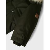 Name It - Millo - Parka - Groen - Gebreide Stof - Lange Mouwen - Afneembare Capuchon