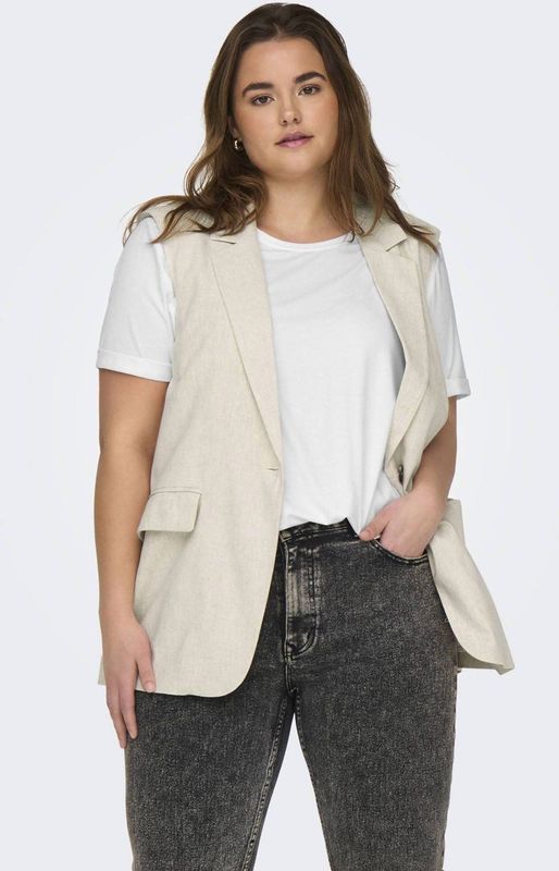 ONLY CARMAKOMA T-shirt - O-hals - Korte Mouwen - Jersey - Regular Fit