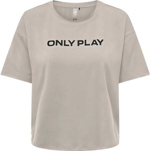 Only play font logo short ss train t-shirt in de kleur ecru